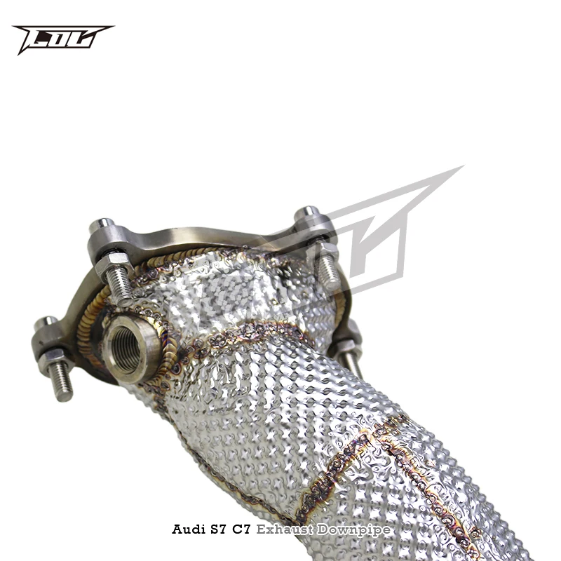 BSK Engine Header Catted Downpipe for  S6/S7 C7 4.0T 2013-2018 Stainless Steel High Flow with Catalyst Exhaust System