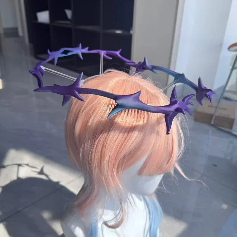 Zizi 2025 Wuthering Waves Cartethyia Fleurdelys Cosplay Hiasan Kepala Aksesori Tanduk Panjang Permainan Anime Properti Permainan Peran Pesta Halloween