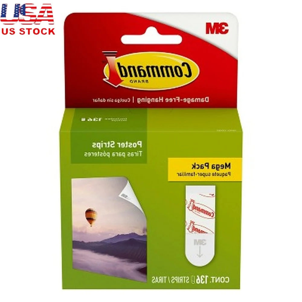 

Heavy Duty Picture Hanging Adhesive Strips 136 Pack No Tools Required Clean Removal Posters Artwork Banners Signs