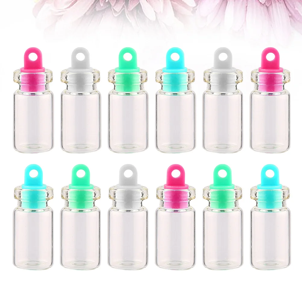

50pcs 2ml Clear Small Mini Glass Jars Wish Bottles Sealed Drift Bottle with Plastic Stoppers (10x18mm)