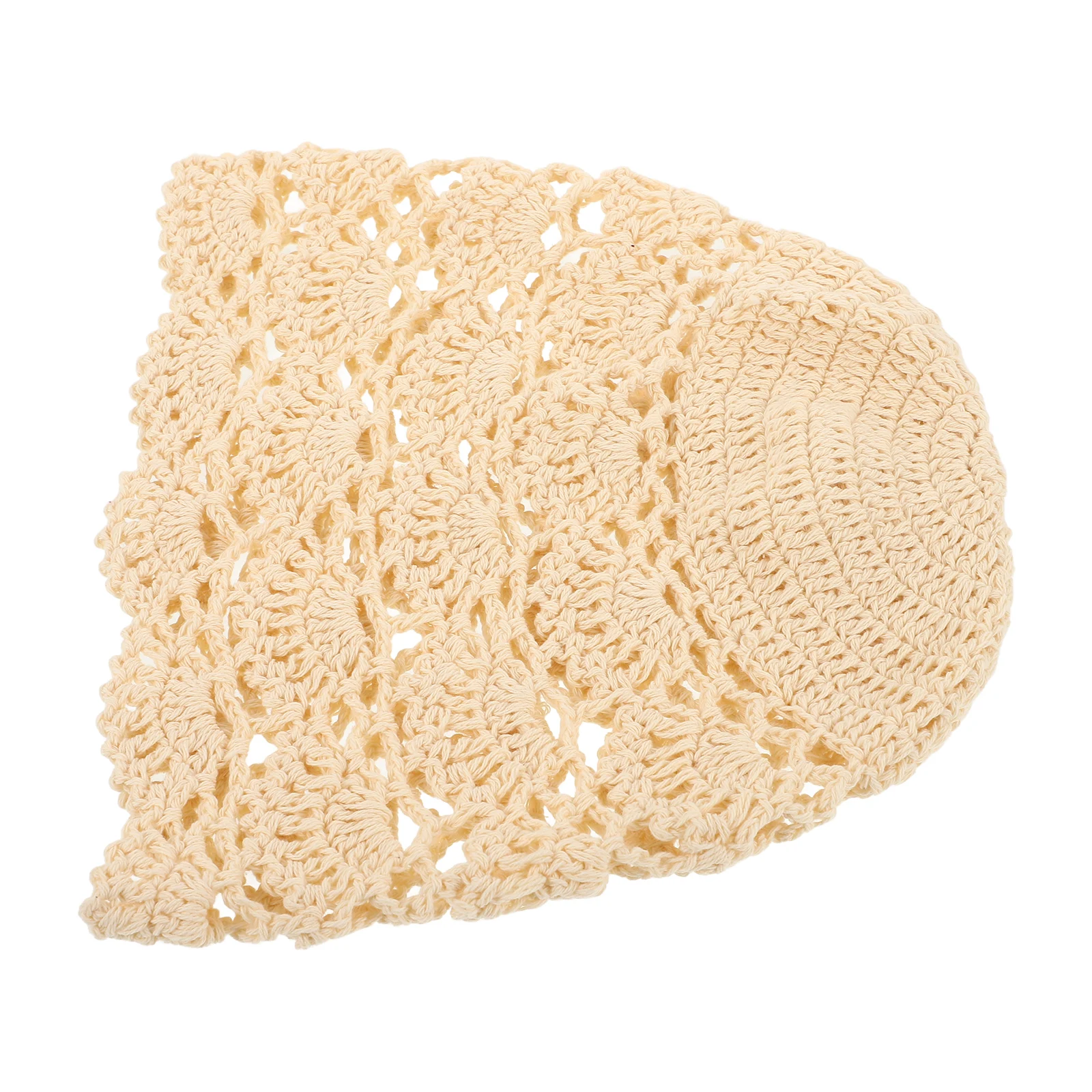 

Retro Headscarf Hat Women Crocheted Hollow out Vintage Turban Casual Cap Elegant Beanie Handmade Lace Lightweight Compact
