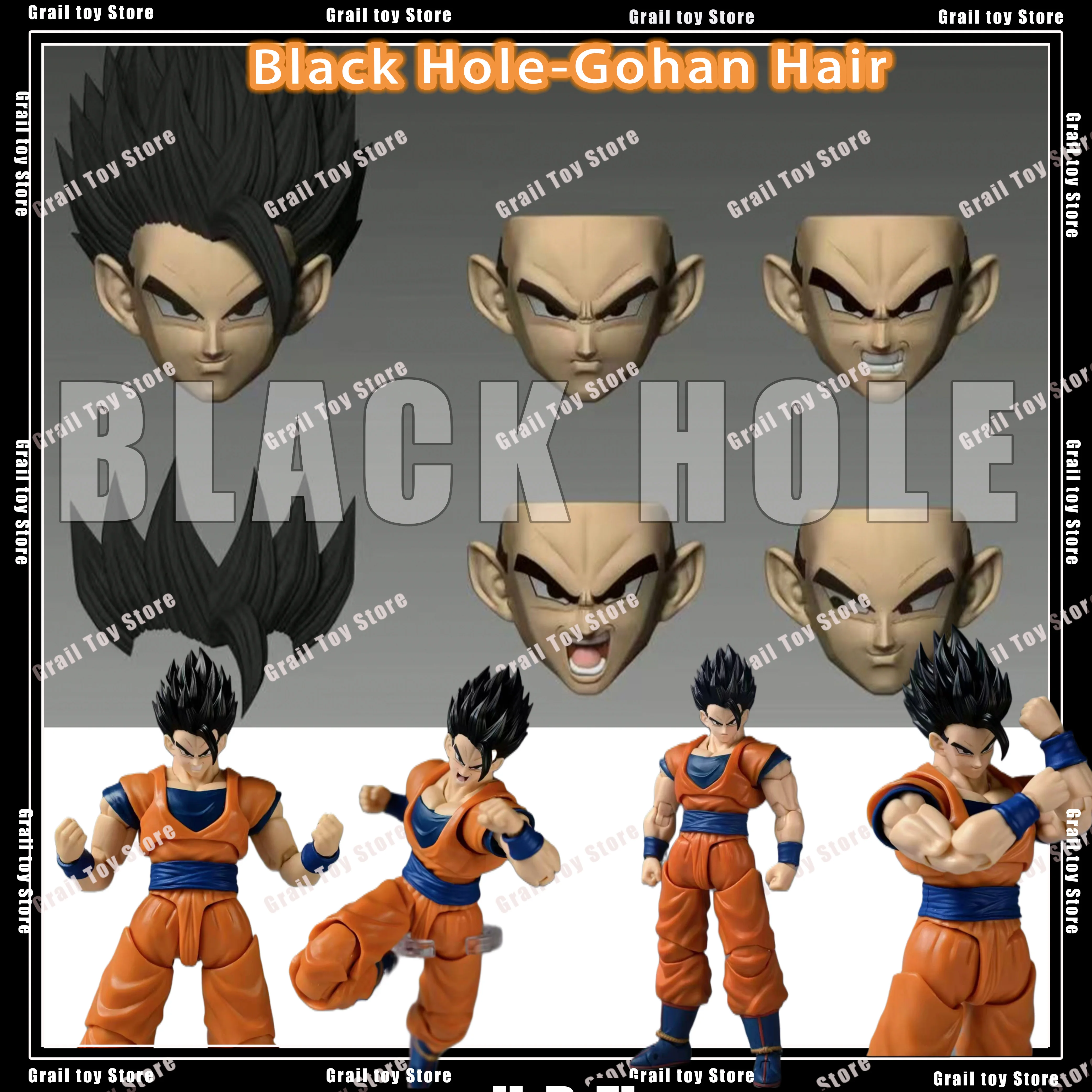 

Горячий новый черный отверстий, новый набор аксессуаров Gohan, набор аксессуаров для волос, кусок волос Dragon Ball DBZ SSJ SHF, аниме, фигурки героев, детские игрушки в подарок