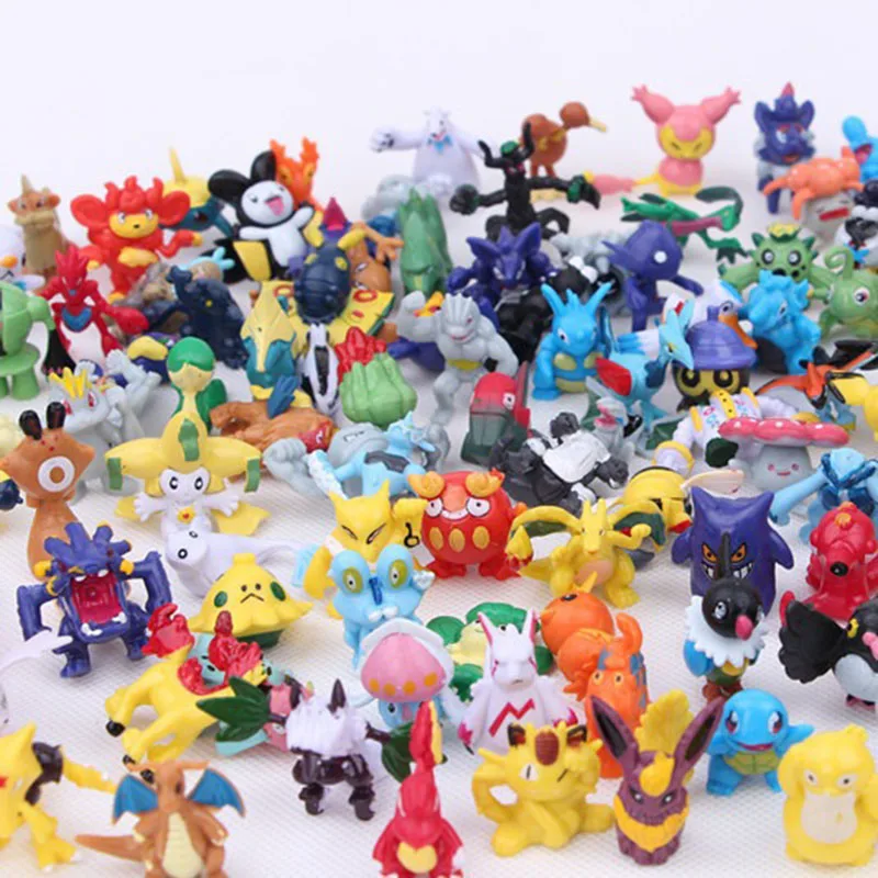 144pcs/set Pokemon Cartoon Action Figure Pikachu Kids Adorable Model Kawaii PVC Dolls Collectible Hobby Toys Brinquedos Decor