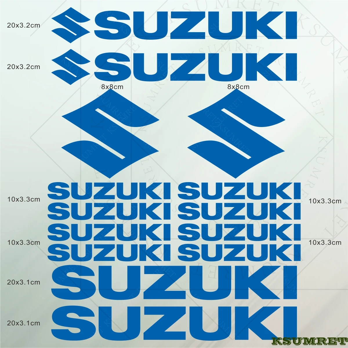 For Suzuki Motorcycle Sticker Decals Helmet Logo Set image 4