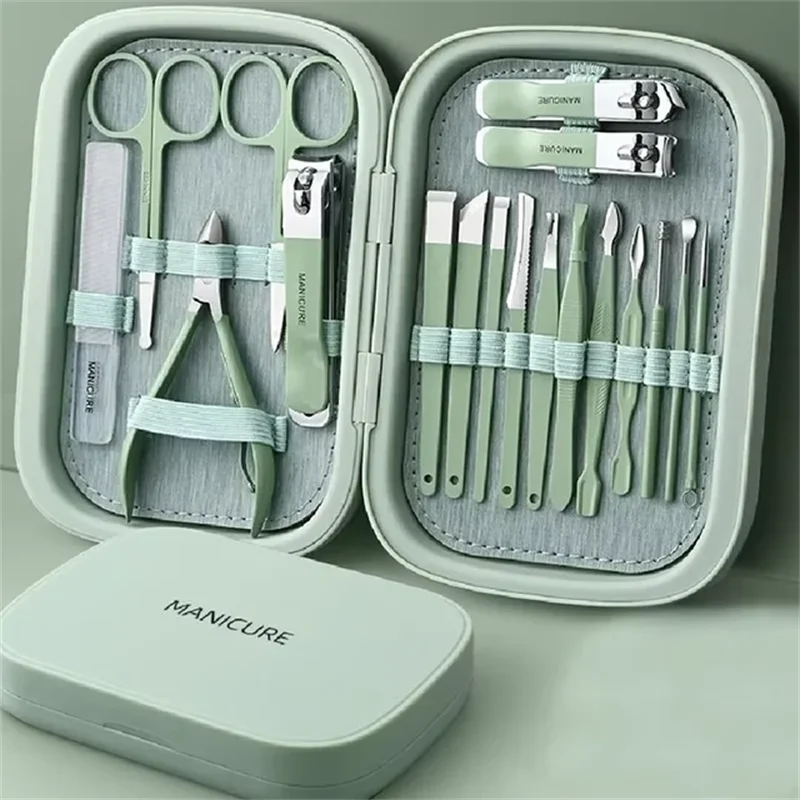 

18 PCS Manicure Set Anti-rust Nail Clippers Nail Kit Manicure Tool Set Stainless Steel Kit Pedicure Nail Grooming Kit Nail Set