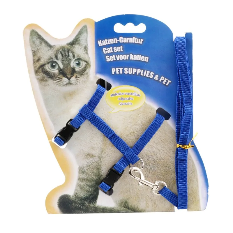 Cat Harness and Leash Adjustable Halter Harness with Nylon Strap, Safety Rope Leads for Kittens Comfortable Escape-Proof Design