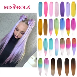 Miss Rola-Extension de Cheveux Synthétiques Lisses Yaki, Tressage, Tresse Pré-étirée, Oke EKALON, 28 Pouces, 100G, Nouvelle Collection 2023