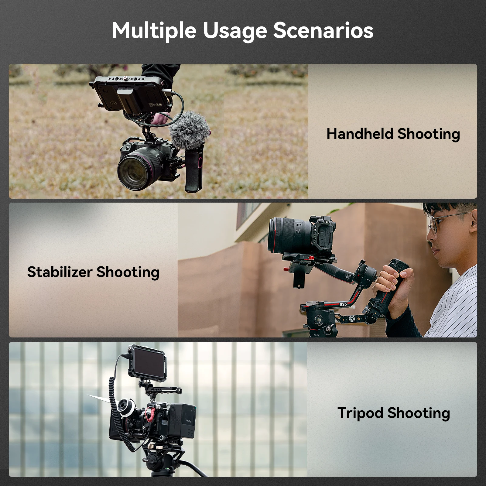 Jaula de cámara SmallRig R8 para Canon EOS R8 con placa de liberación rápida Arca Swiss para trípode cardán DJI con orificios de rosca de 1/4 "-20 -4212