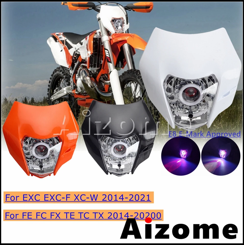 Motorcycle DRL LED Headlight Headlamp Supermoto Lights Fairing For EXC EXC-F XC-W FE FC FX TE 690 Enduro Head Light 2014-2021