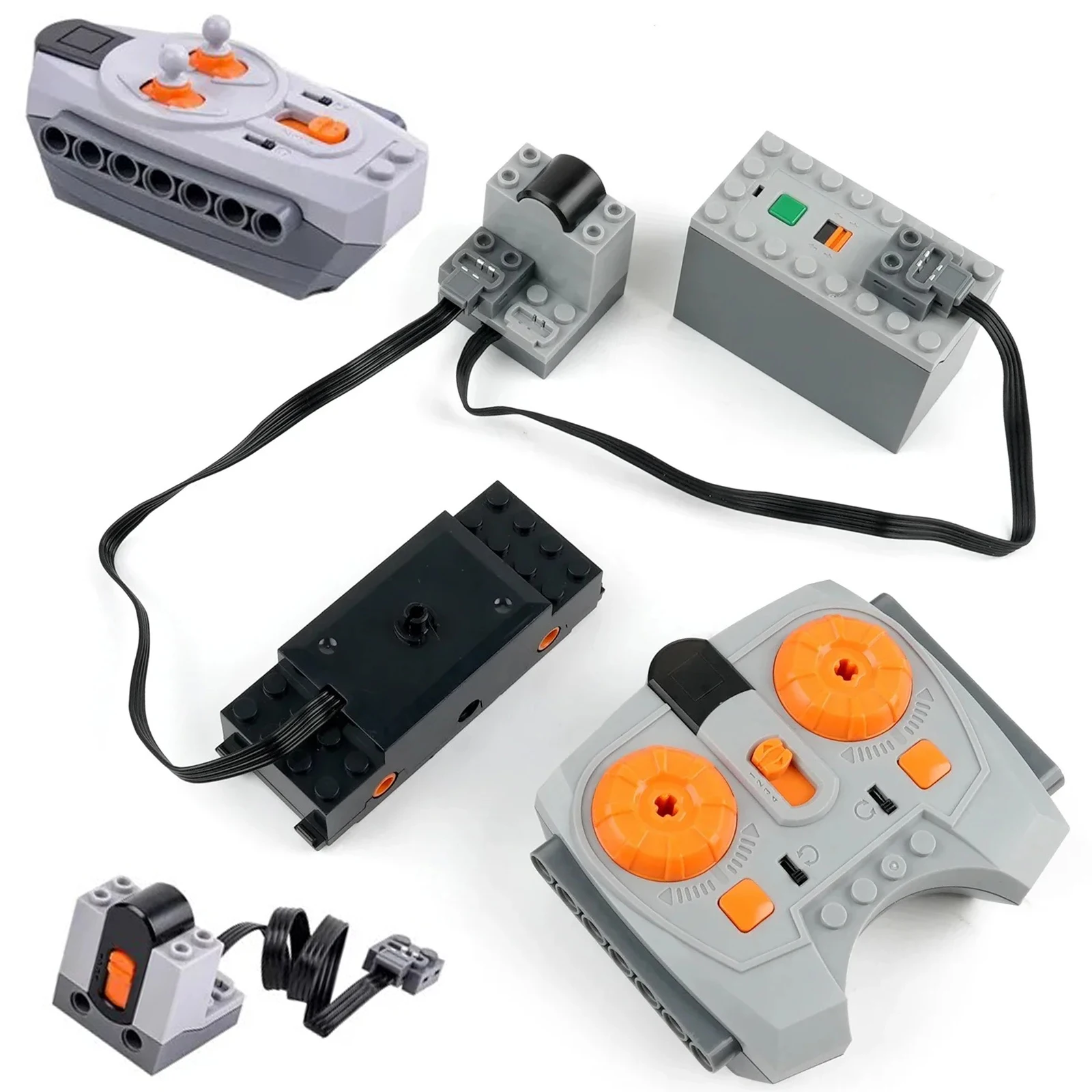 Moc Train Track Motor Technical Blocks Power Functions Parts Remote Control + AAA Battery Box Set PF Bricks DIY Toys Accessories