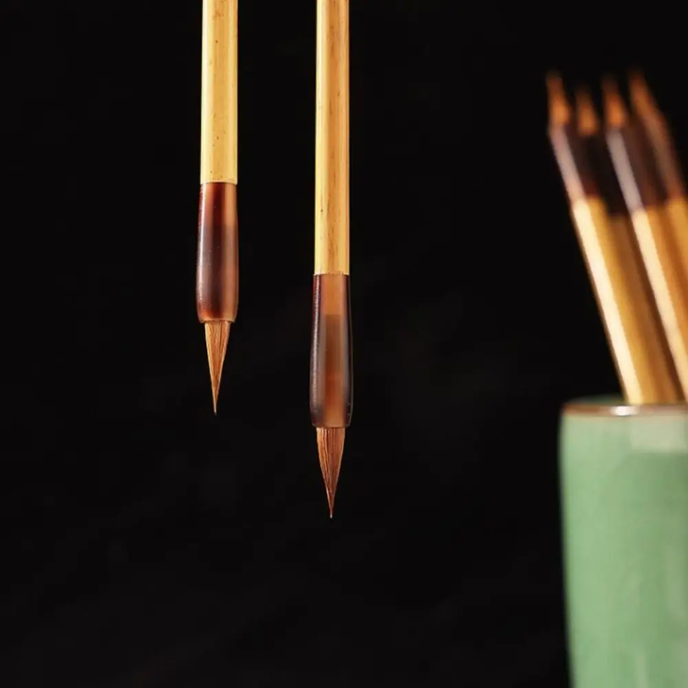 Ancient Oil Watercolor Chinese Calligraphy Brush Oil Painting Bamboo Scriptures Writing Brush Wolf Hair Art Paint Brush Student