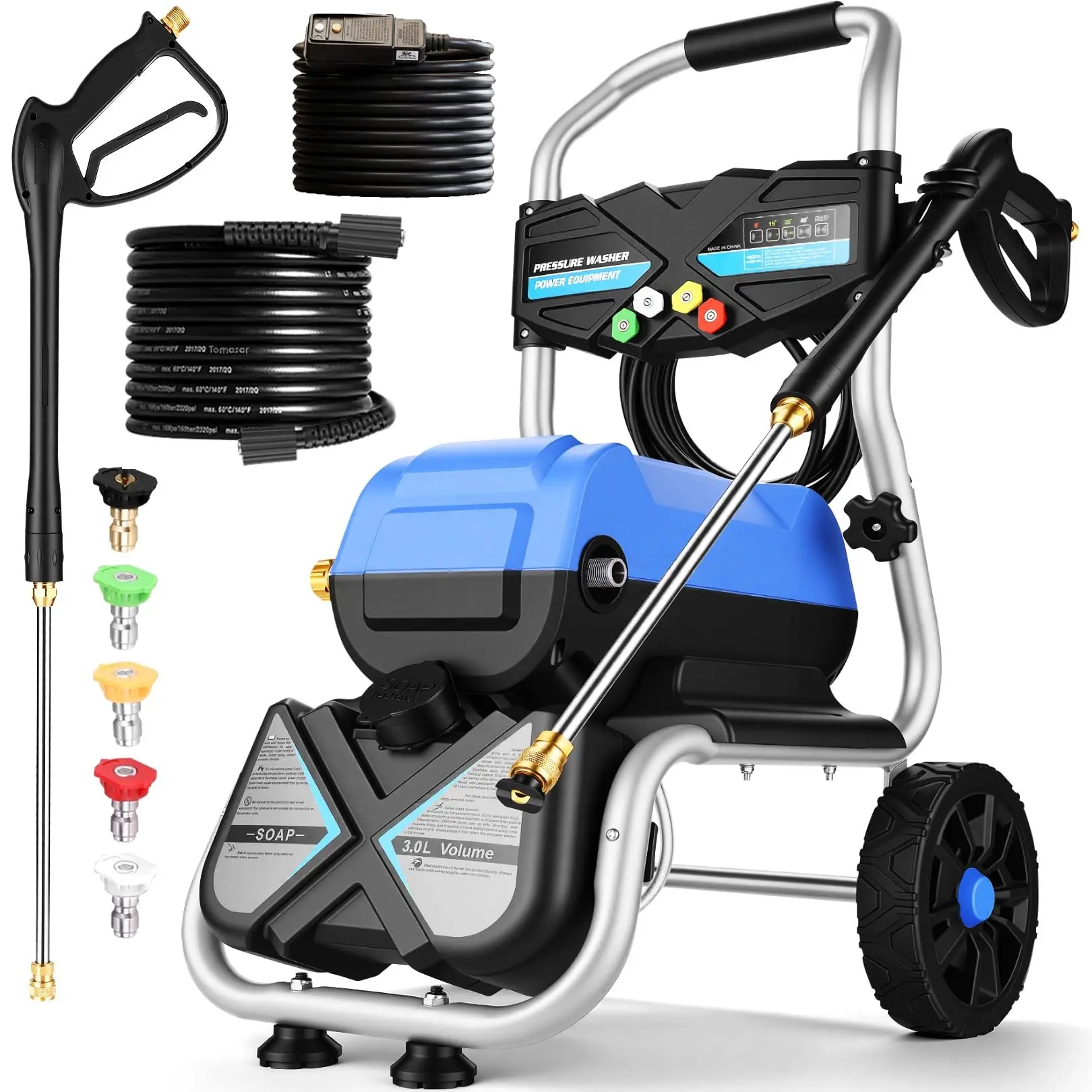 Commercial 5000 PSI 4GPM 3L Foam Bottle Electric Pressure Washer, Professional Plug Power Washer Electric Powered with