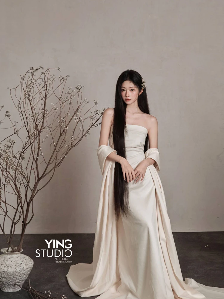 

New Arrival Studio Chinese Style Minimalist High Fashion Dress Zen Inspired Girl Art Photo Photography Costume Elegant Artistic