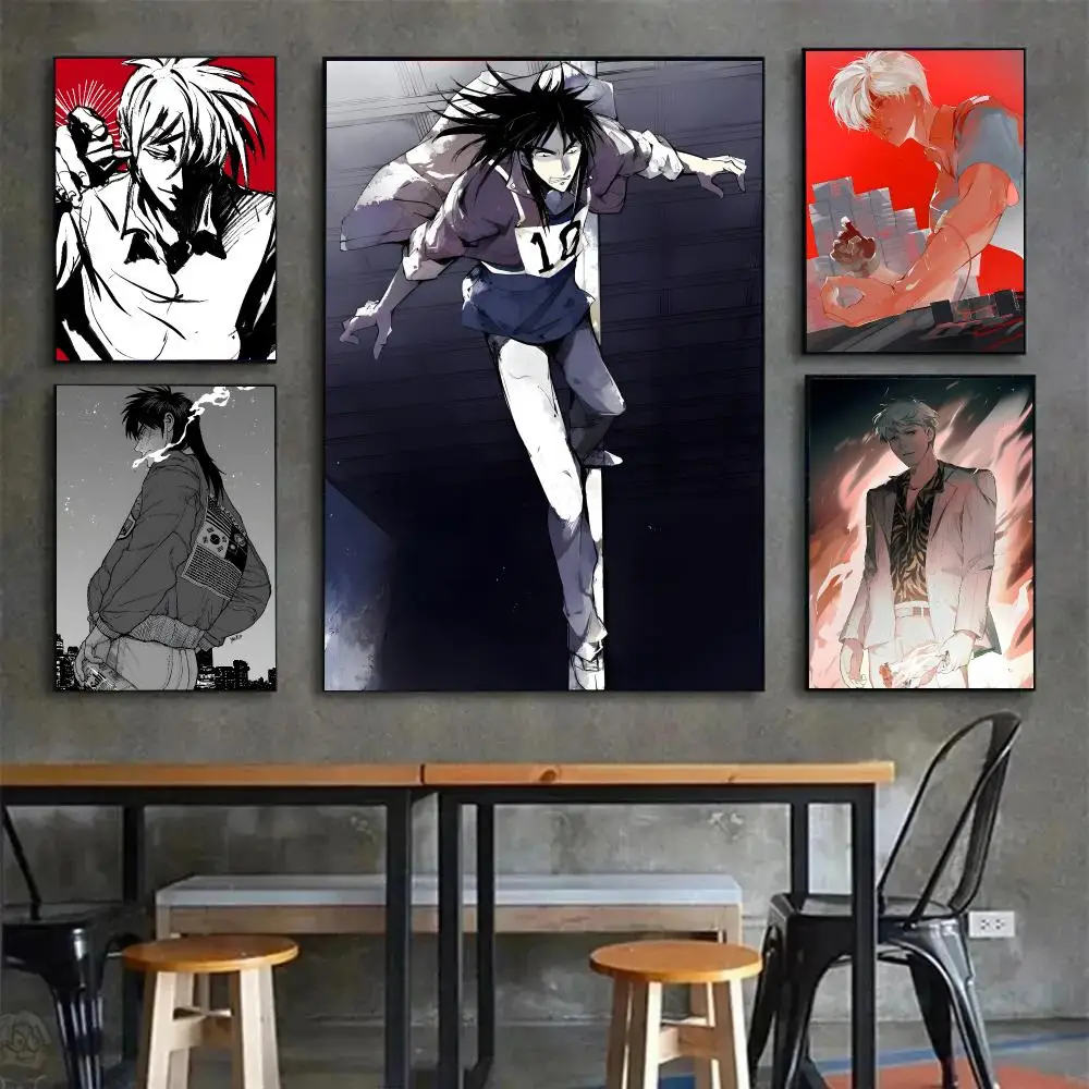 anime gambling A-Akagi Shigeru Poster Painting Wall Art Mural for Living Room Home Decor and Gifts