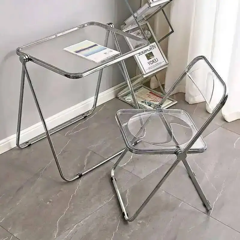 Home Outdoor Net Red Transparent Folding Table Bedroom Balcony Table And Chair Combination Modern Minimalist Portable Table New