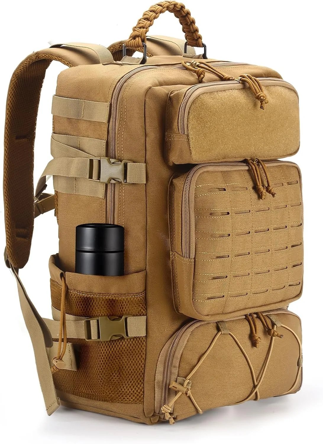 Tactical Travel Backpack, Fitness Backpack with Large Capacity MOLLE System and Shoe Compartment