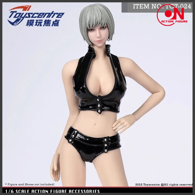 

ToysCentre 1/6 TCT-024 женский черный кожаный жилет шорты солдатская сексуальная одежда модель подходит для 12 дюймов солдатская фигурка тела