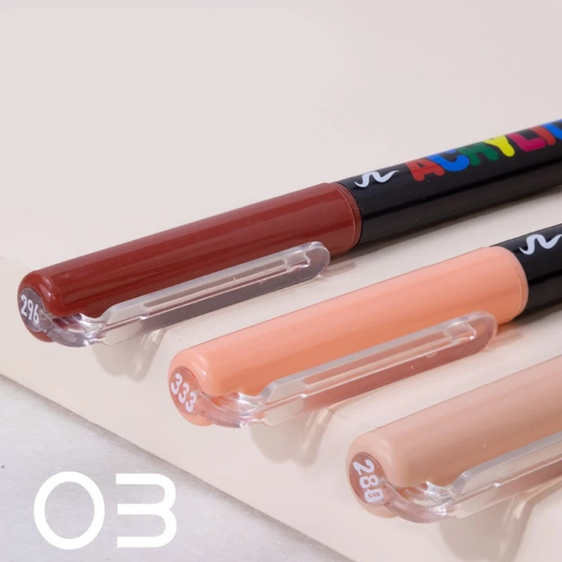 12 สีเครื่องหมายสี Soft Tip เครื่องหมายอะคริลิคสีกันน้ำปากกาอุปกรณ์ศิลปะสำหรับ Rock ภาพวาด