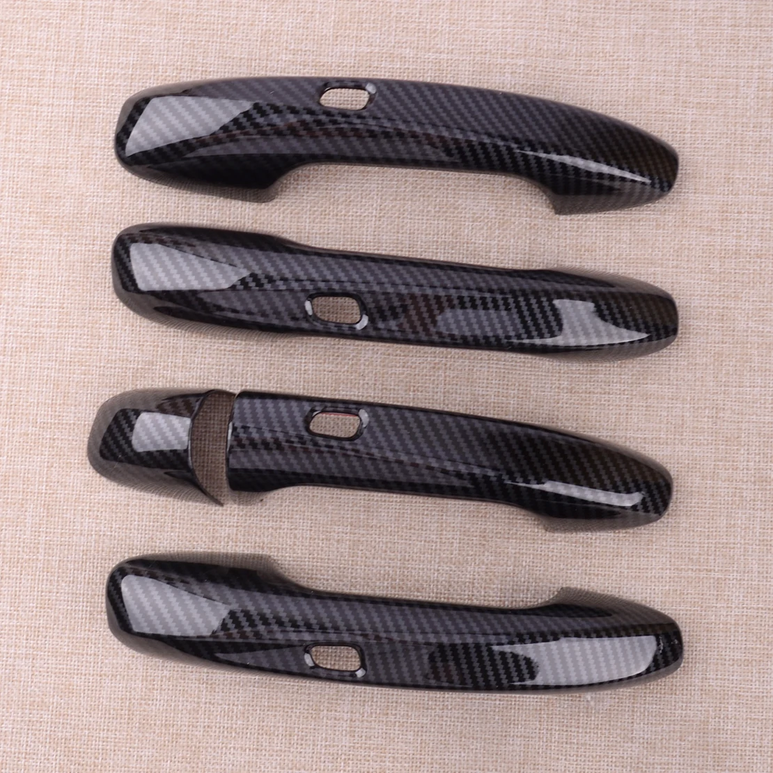 Car Carbon Fiber Grain Exterior Door Handle Cover Set With Sensor Entry Fit For Mercedes Benz B C E S GLB GLC