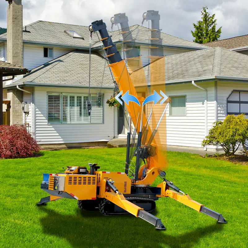 

Wholesale Price Portable 1ton HW-100 Mini Crawler Hydraulic Crane Telescopic Boom Spider Crane For Sale Mexico Chile Brazil