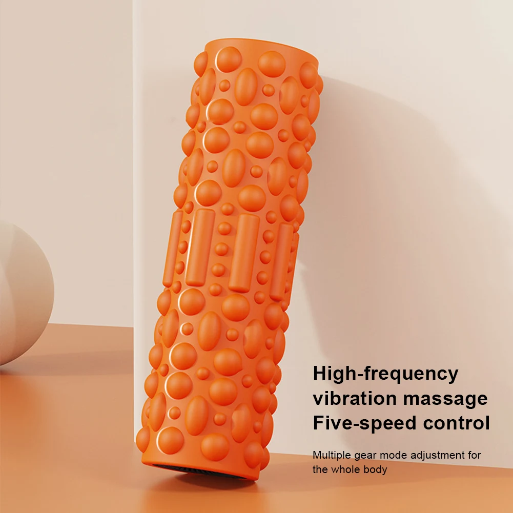 

Electric Vibrating Foam Roller Massage Yoga Column Pilate 5 Mode Muscle Roller Rechargeable Tissue Massager Yoga Sport Equipment