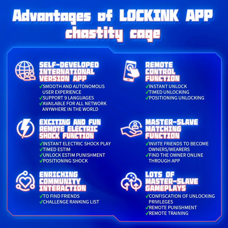 Lockink APP التحكم عن بعد العفة قفص صدمة كهربائية قفص القضيب Femdom مثير الكبار العفة قفل خاتم الديك لعبة استثارة القضيب الجنس لعب