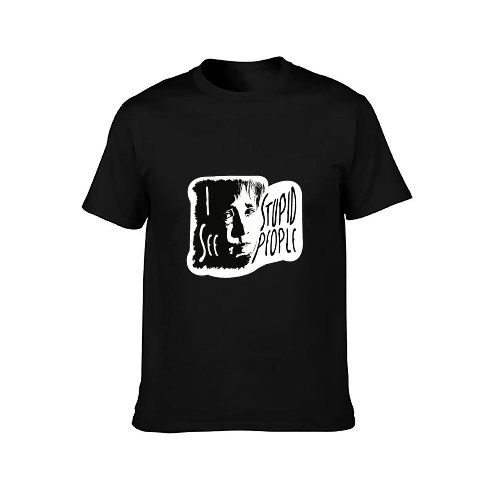 I see stupid people T-Shirt, Summer Casual Cotton Tee, Oversized Streetwear Tops, Vintage Graphic Print, Loose Fit Short Sleeve