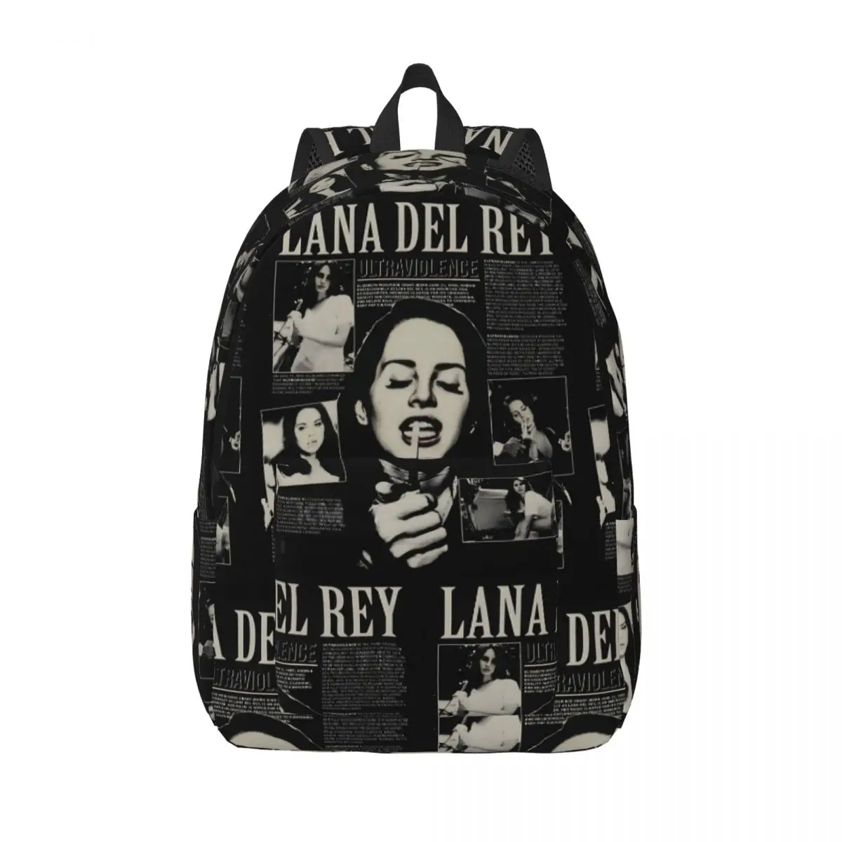 

Custom L-Lanas D-Dels R-Reys Graphic Print Canvas Backpacks for Women Men Waterproof School College Rock Bag Print Bookbags