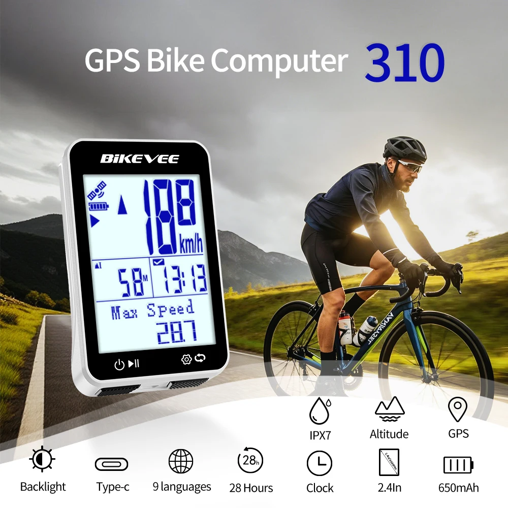 

Многоязычный GPS-велокомпьютер: беспроводной спидометр, одометр, секундомер, трекер с подставкой и подсветкой