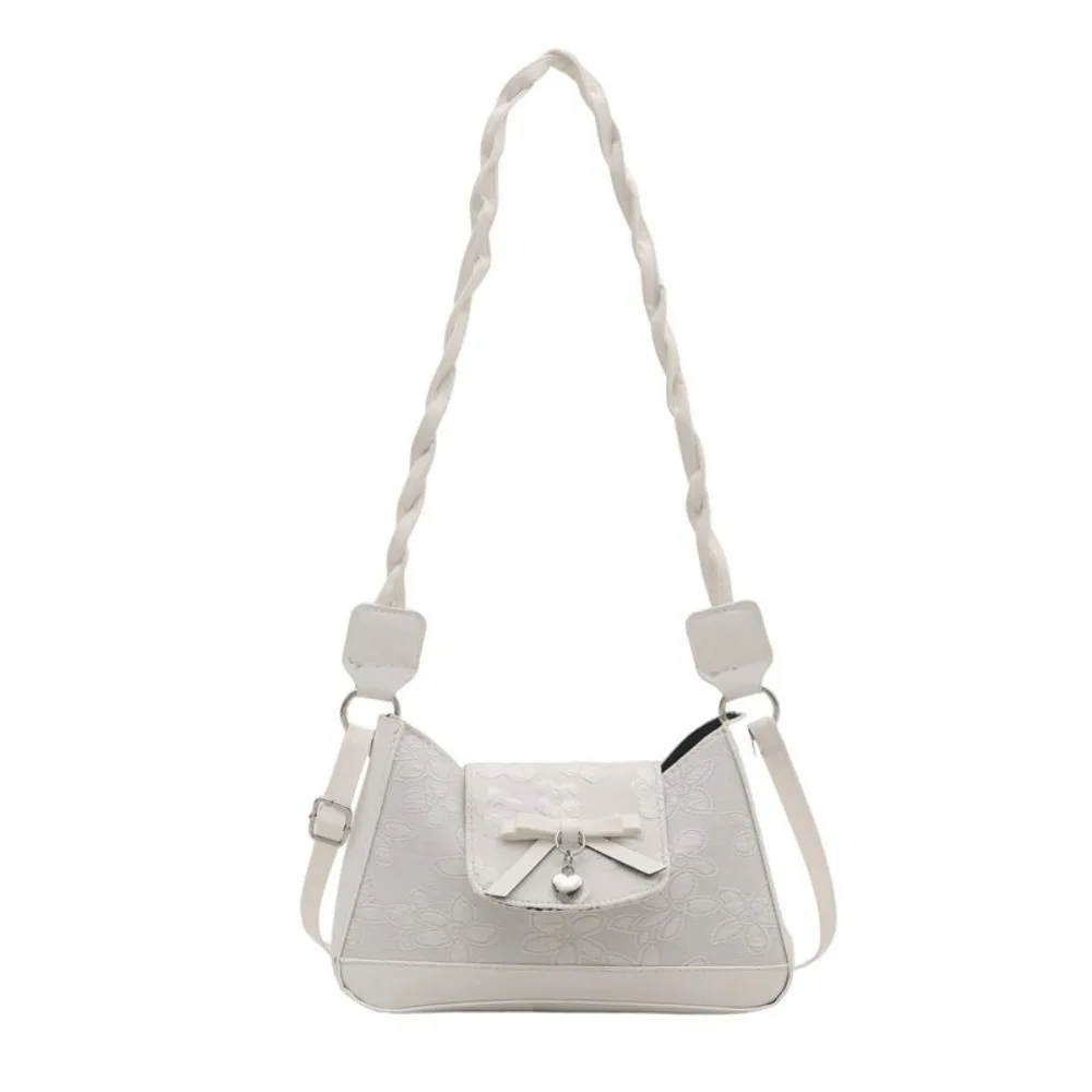 

Trendy Korean Bow Crossbody Bag Small Luxury Bow Shoulder Bag Sweet PU Leather Women's Handbags Ladies