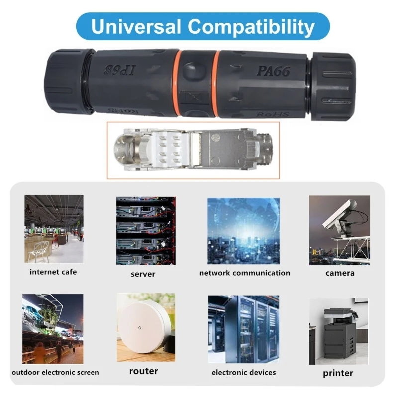 IP68 กันน้ำ M23 RJ45 COUPLER SHIELDED CAT6 GIGABIT Ethernet Connector สำหรับการใช้งานอุตสาหกรรมกลางแจ้ง 83CF