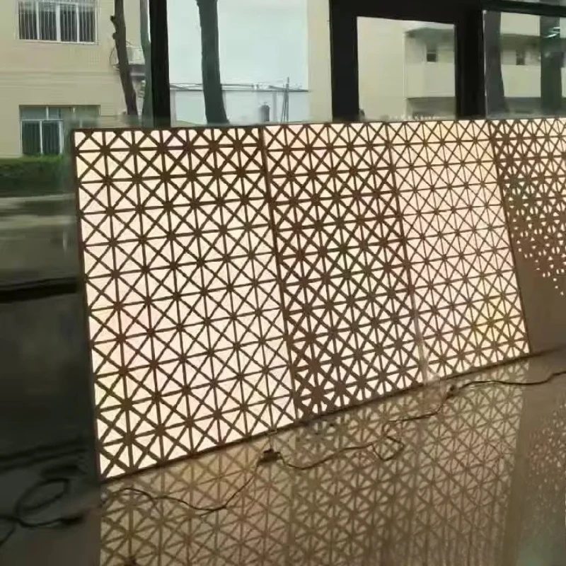 1.5mm Light Emitting Diode Perforated Aluminum Veneer Column Perforated Metal Facade Panel Wall Panel with Light Emitting Diode