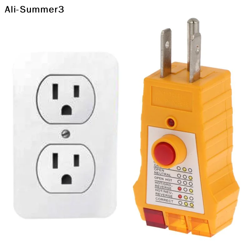 【Vx3】Compact Electrical Fault Detector Comprehensive Wiring Check GFCI Detection Outlet 3Pin Circuit Tester Safety Checking