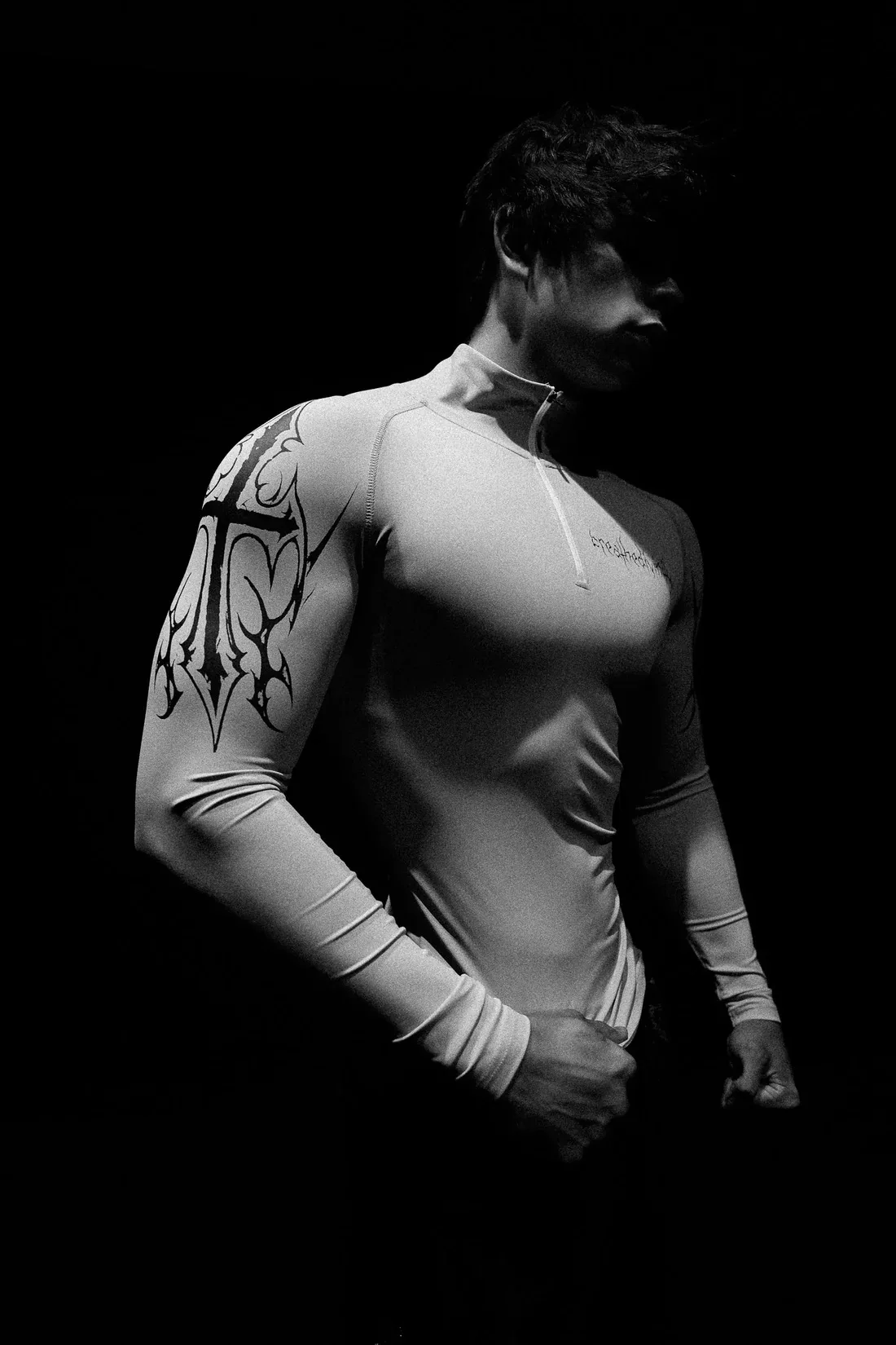 ​​Best Workout Shirt For Men - Quarter Zip Long Sleeve Moisture Wicking Slim Fit Athletic Top For Bodybuilding & Exercise​​ view 3