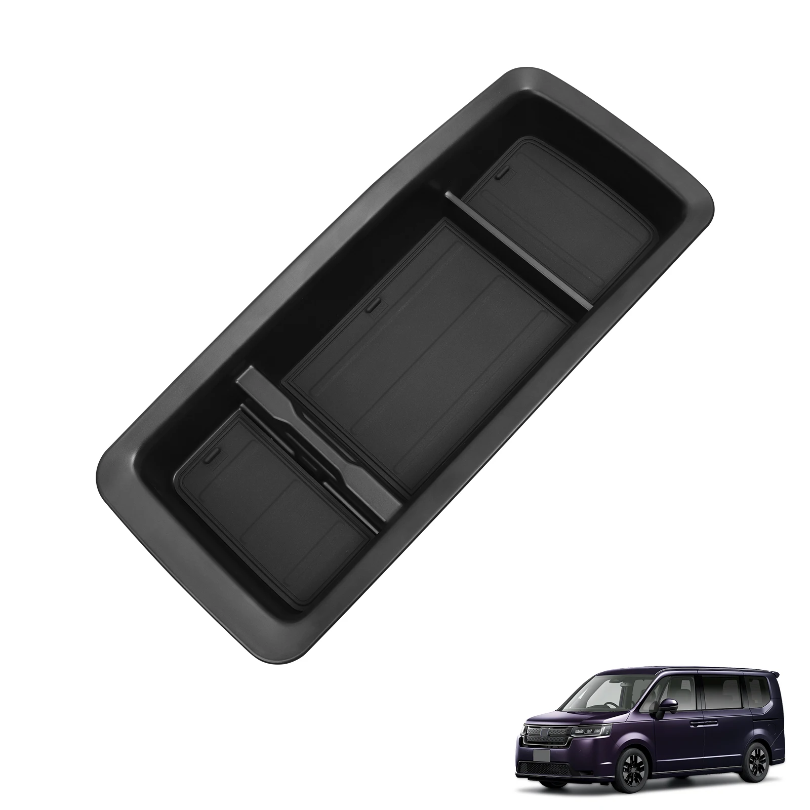 for Honda STEPWGN 6th Gen 2022-2025 Front Seat Center Console Storage Box Tray Organizers Car Interior Accessories Black