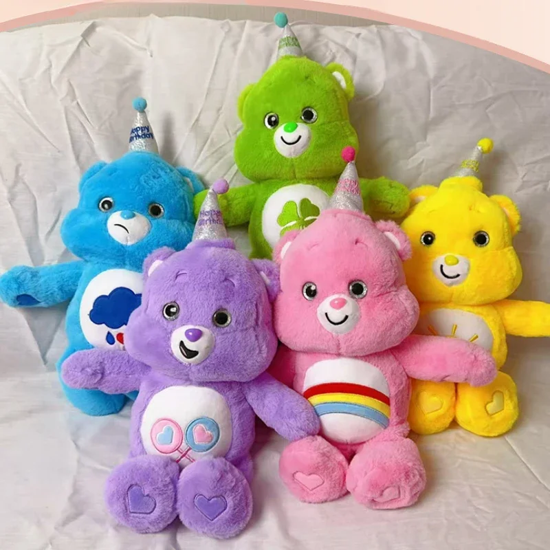 New 45CM Carebears Kawaii Rainbow Bear Plush Toys Lovely Anime Colorful Bear Stuffed Doll Soft Toy Room Decor Birthday Gifts