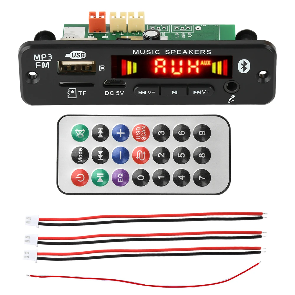 Papan Dekoder Bluetooth MP3 2*20W Stereo dengan Amplifier Daya DC 6-18V Dekoder FM dengan Panggilan Rekaman Motherboard Lossless