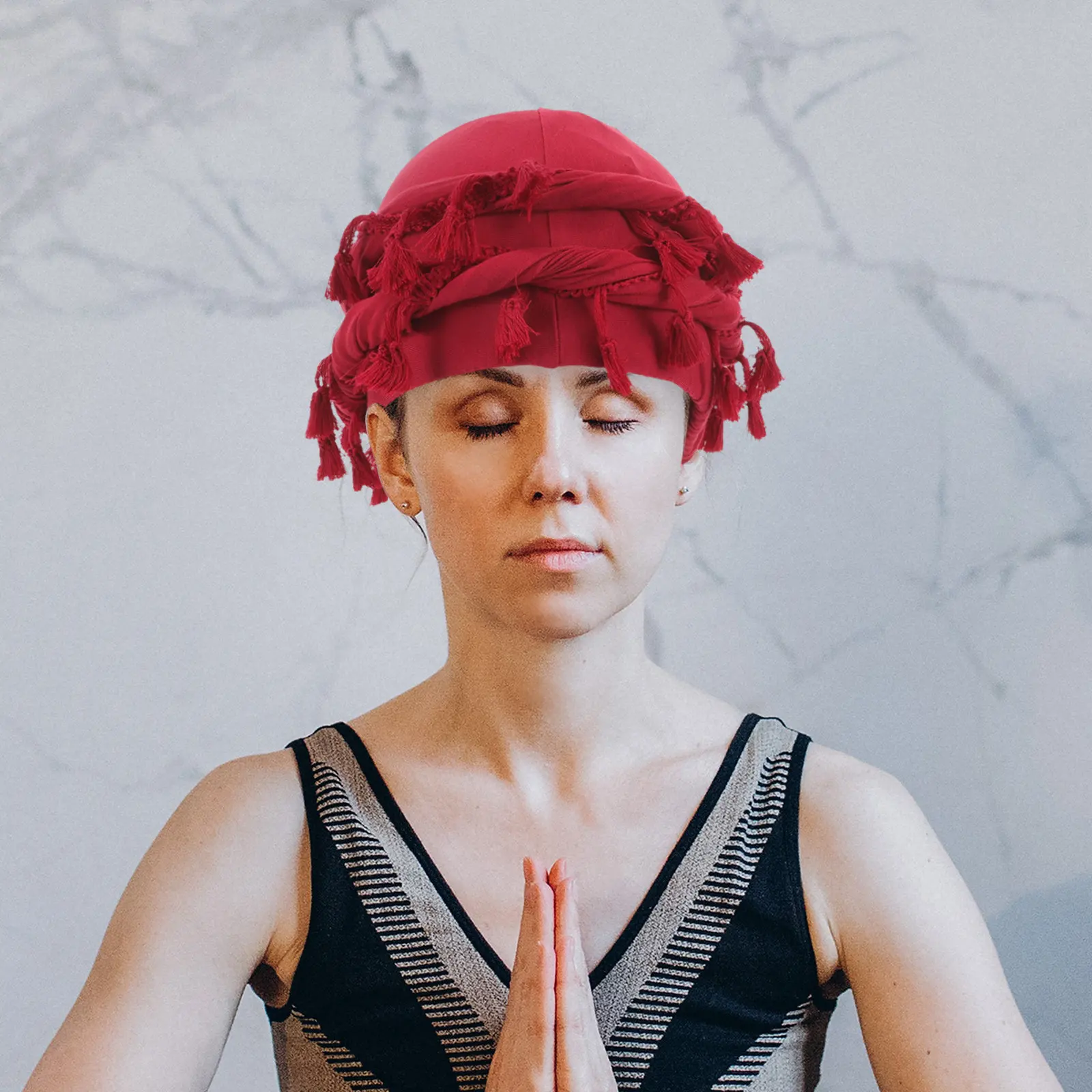 

Twisted Elastic Turban for Men with Tassel Decorative Head Wrap Hair Accessory Stretchy Comfortable Turban for Daily Wear