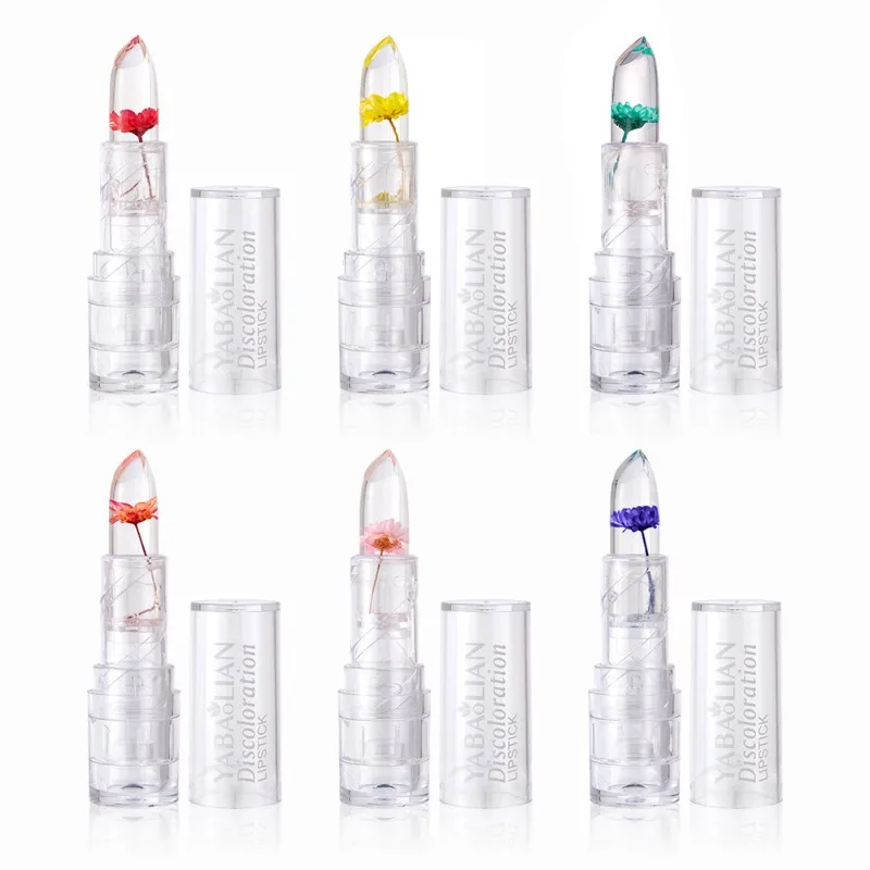 Blumen-Lippenbalsam, Gelee-Textur, feuchtigkeitsspendender, feuchtigkeitsspendender Lippenstift mit natürlichem Extrakt für weiche, glatte Lippen, tägliche Pflege