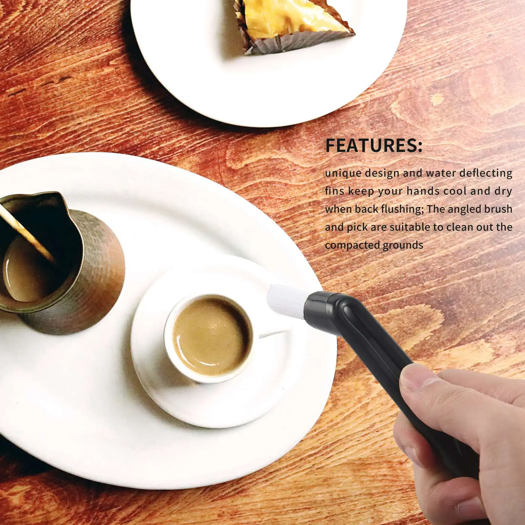 A84G-Coffee Machine Cleaning Set,Coffee Machine Brush Back Flush Insert Metal Blind Filter 58 Mmfor Espresso Machine