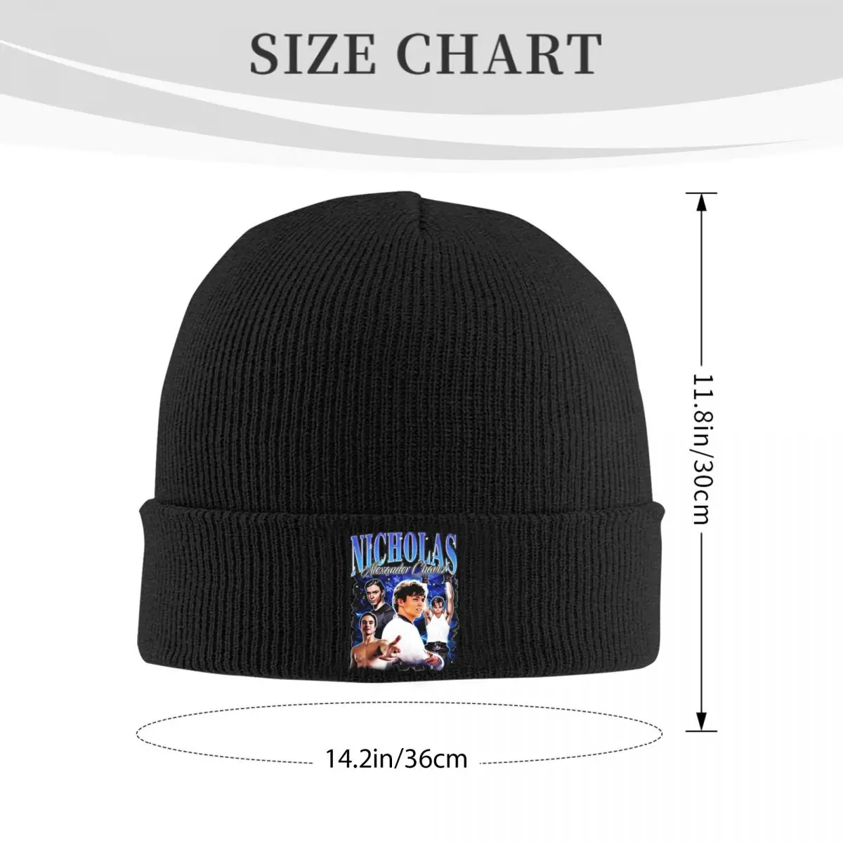 Nicholas Chavez Retro 90's Knitted Caps Women's Men's Beanies Winter Hat Acrylic Casual Cap