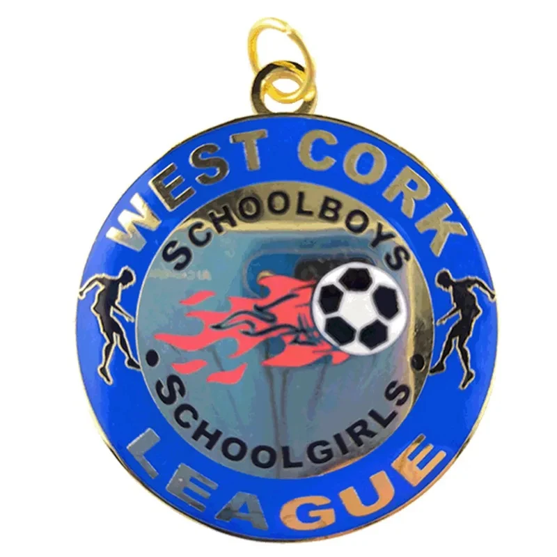 Custom soccer medal with ribbon, 250PCs