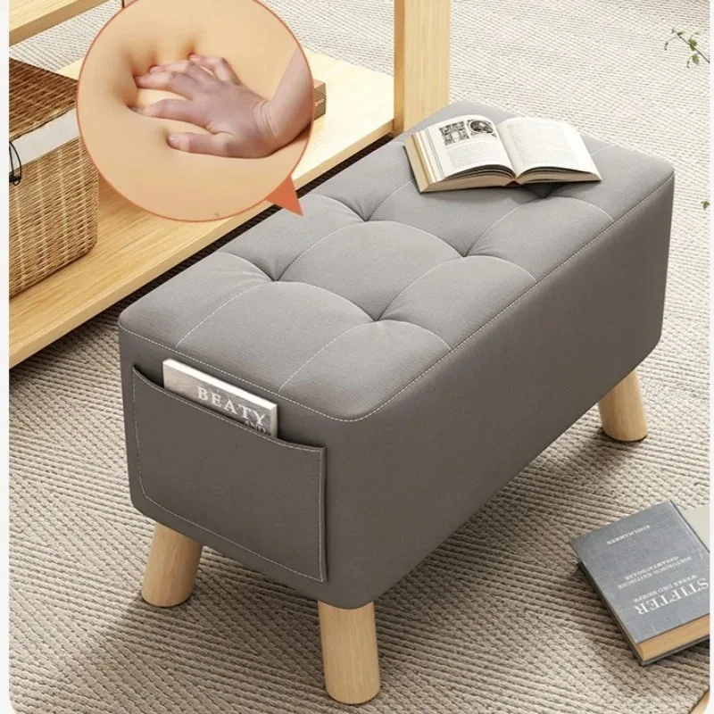 Shoe Change Stool Square Stool with Solid Wood Small Bench Coffee Table Stool ‌Storage Multi-Functional Entryway Chair New