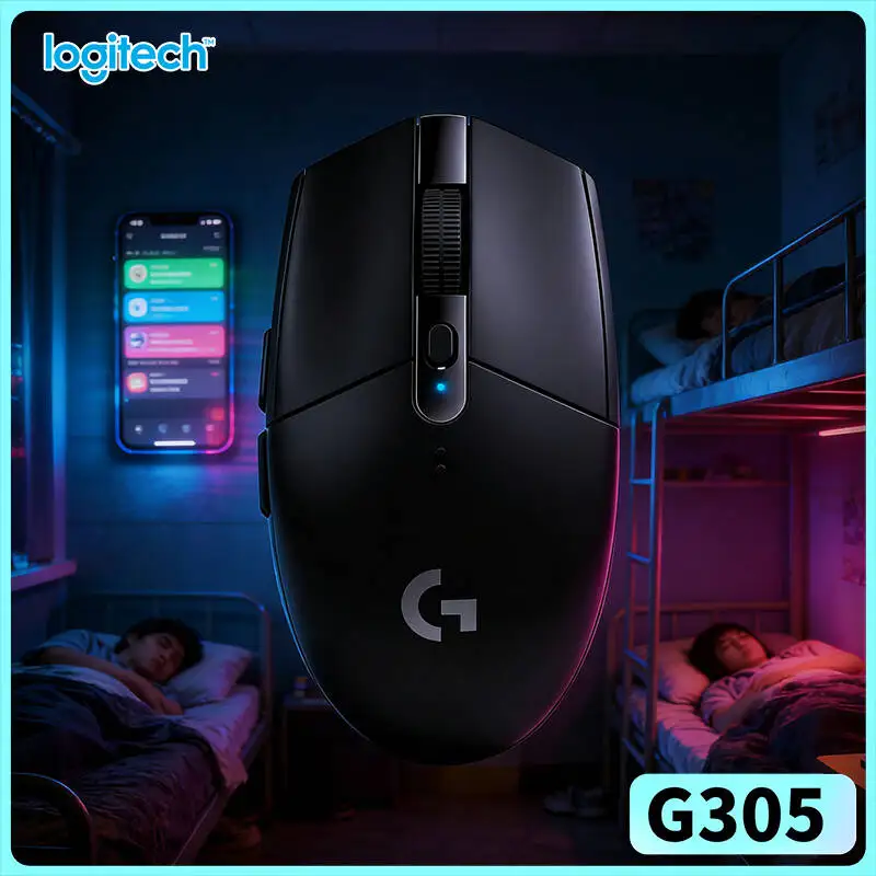 Logitech G305 LIGHTSPEED Gaming Mouse, 12000 DPI HERO Precision, 6 Programmable Keys, 250h Battery, PC Mac Device Compatible