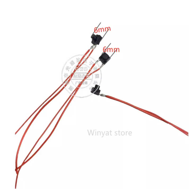 2pcs 6X6X7 6X6X9 Bubble machine button accessory  Fluorescent stick switch modification accessory Touch switch with wire 6*6*7/9