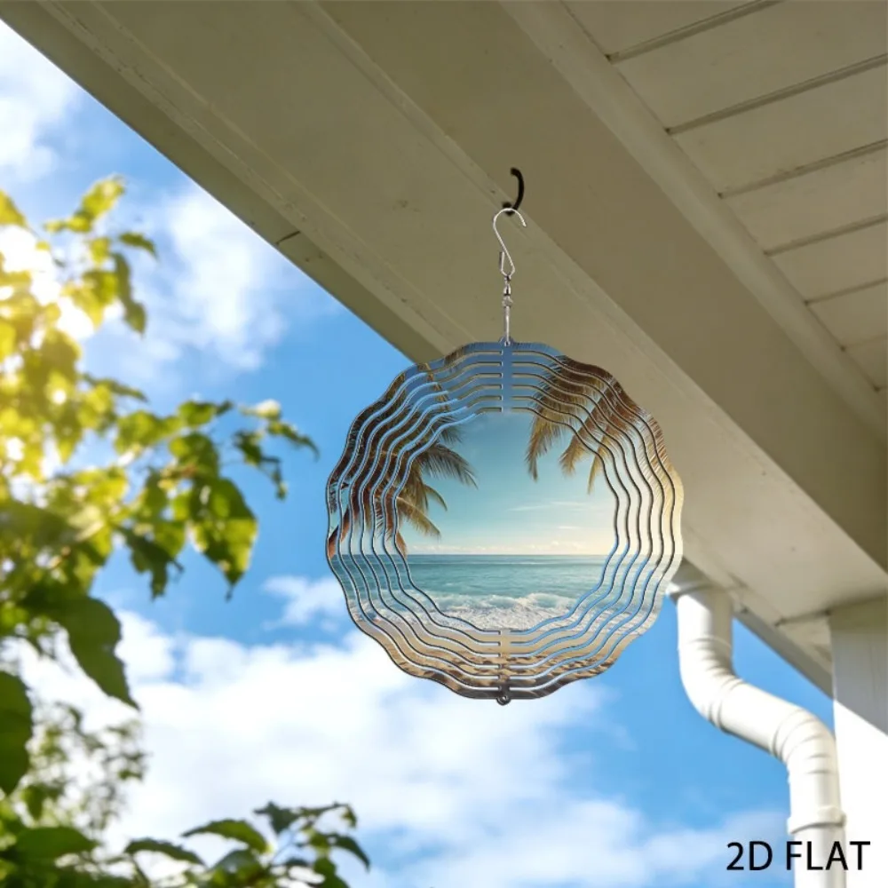 Wrought Iron Wind Chimes Tropical Beach Landscape Outdoor Garden Decor