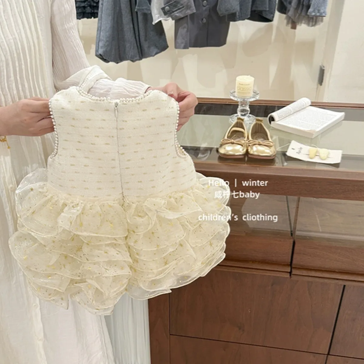 فستان الأميرة للفتيات الخريف/الشتاء سترة مخملية سميكة ملابس الأطفال للفتيات 1 2 4 6 Y #4