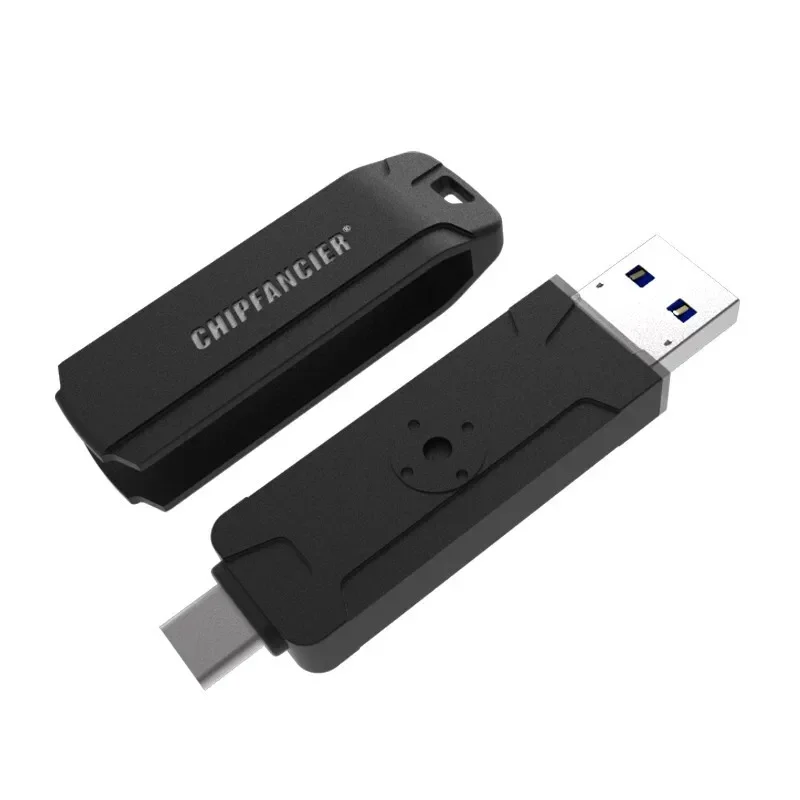 

SE D Dual Interface 256GB Solid State U Disk TYPE-C Win To Go USB3.1 Metal Rotary Housing