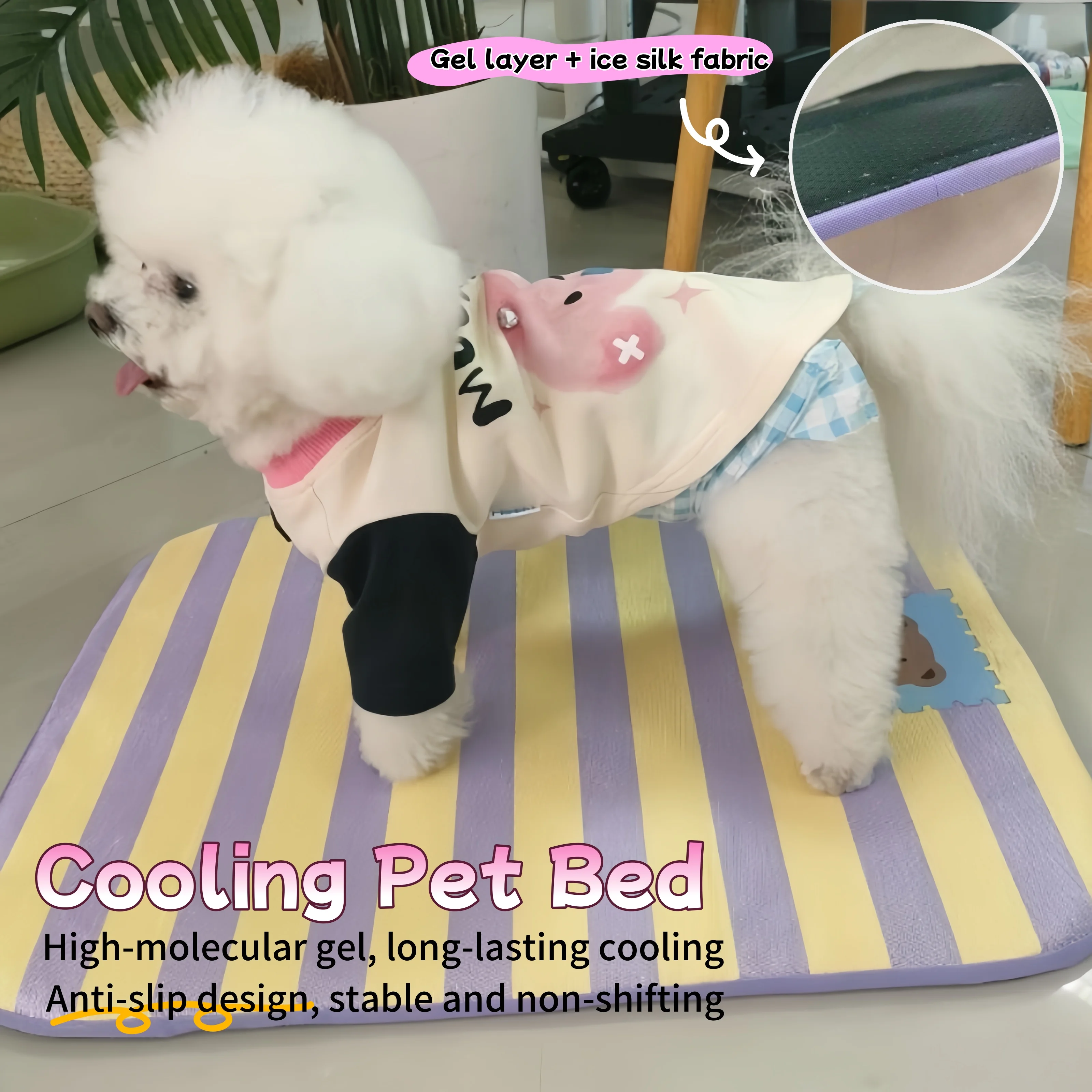 

Summer Pet Cooling Mat Ice Silk Dog and Cat Bed Comfortable Gel Pad Breathable Anti - slip Ideal for Hot Weather