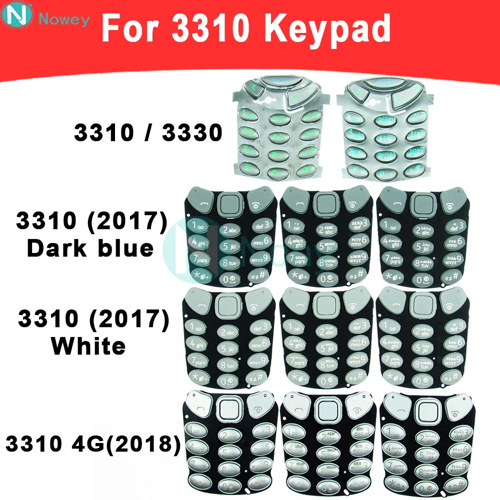 Nowey 3310 2017 Cover Keyboard For Nokia 3310 3330 / 3310 4G 2018 Phone English Russian Arabic Keypad Housing Replacement Parts